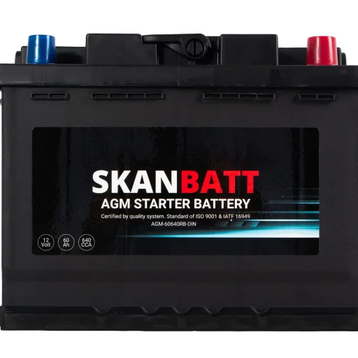 SKANBATT AGM Startbatteri 12V 60AH 640CCA (242x175x190mm) +R
