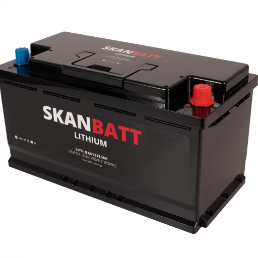 SKANBATT Lithium Batteri 12V 150AH 150A BMS (352x174x190mm)