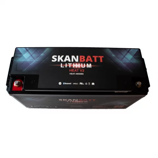 SKANBATT V2 Lithium Batteri 51,2V 50Ah 50A BMS - HEAT - Bluetooth (483x170x240mm)