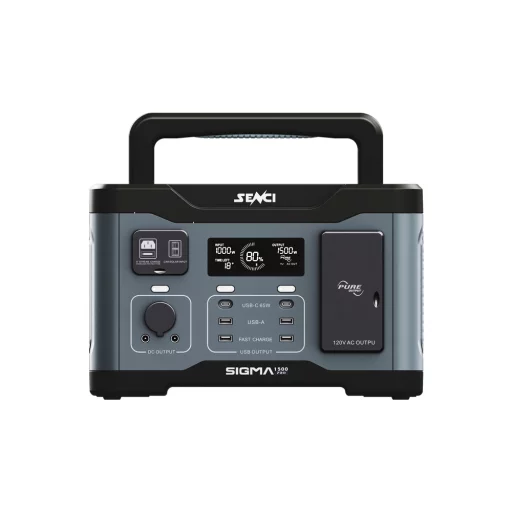 SENCI Lithium LPS 1152Wh Power Station med 1500W (3000W) sinus inverter