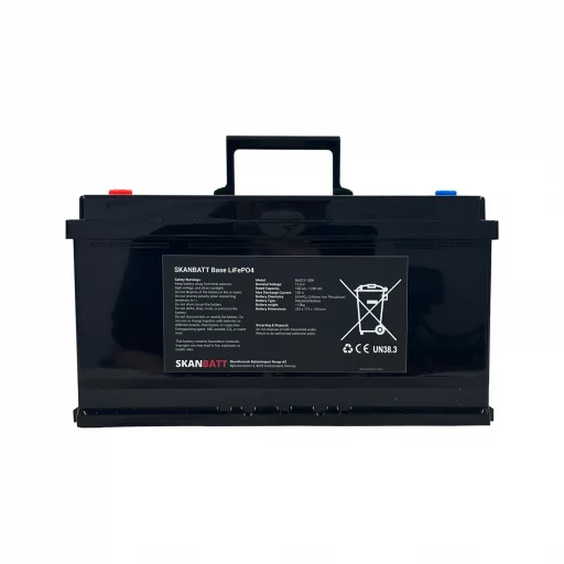 SKANBATT Base Lithium - 12V 100Ah 100A BMS - 352x174x190mm - 3 Års garanti - Bobil