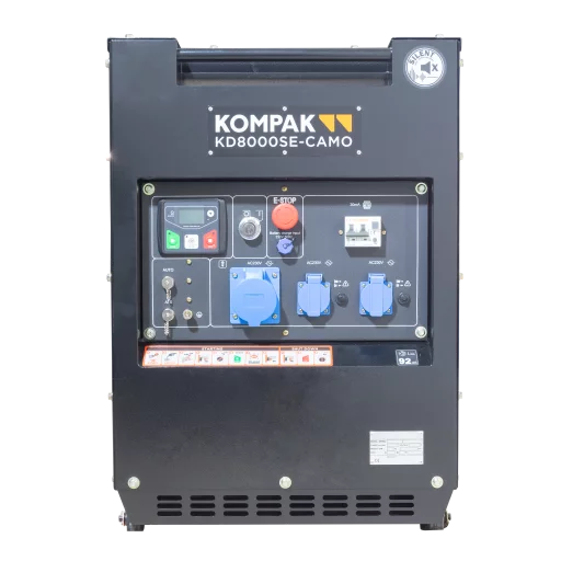 KOMPAK KD8000SE Strømaggregat 6300W - Diesel - Forvarming- ATS - 27 Liter