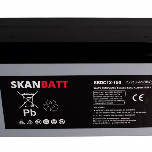 RITAR AGM Deep Cycle Batteri 12V 150AH C10 (483x170x241mm) +venstre