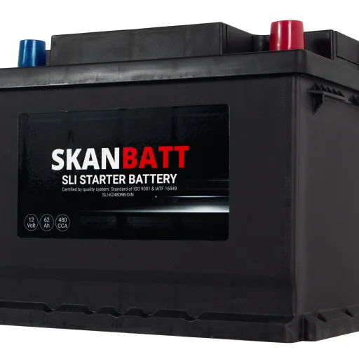 SKANBATT SLI Startbatteri 12V 62AH 480CCA (242x175x190mm) +R