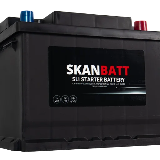 SKANBATT SLI Startbatteri 12V 62AH 480CCA (242x175x190mm) +R