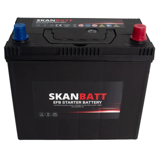 SKANBATT EFB Startbatteri 12V 45AH 430CCA (238x129x223mm) +R