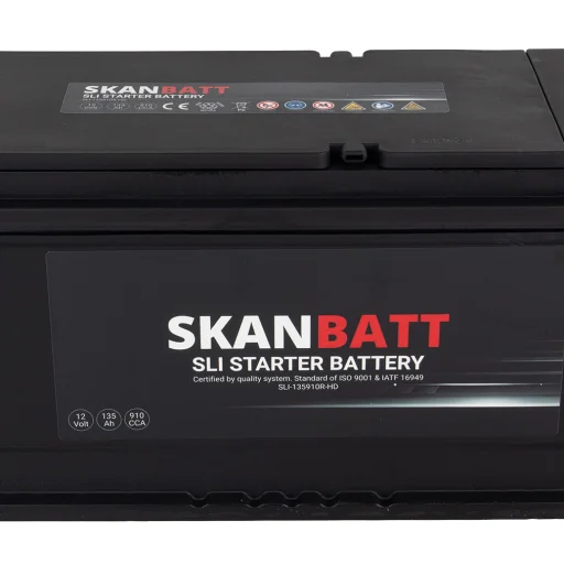 SKANBATT SLI HD Startbatteri 12V 135AH 910CCA (513x175x210mm) +R