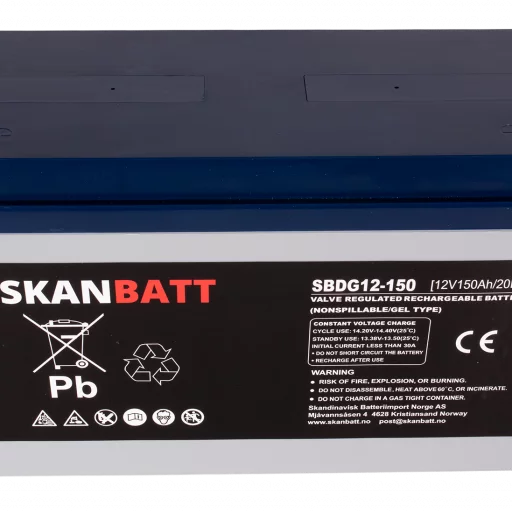 SKANBATT GEL Deep Cycle Batteri 12V 150AH (483x170x241mm) +venstre