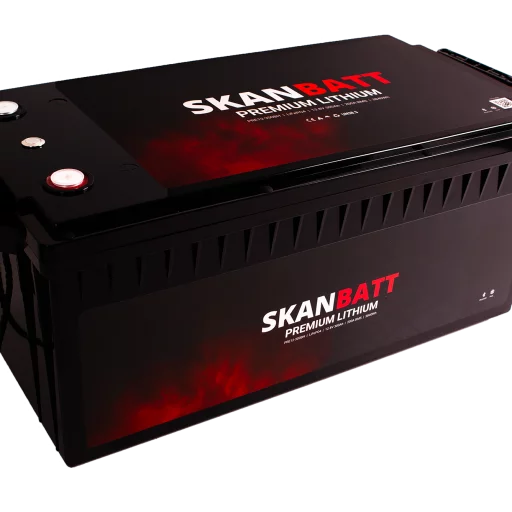 SKANBATT Premium Lithium - 12V 300Ah 200A BMS - 523x269x218mm - Bluetooth - Heat - 8 Års garanti
