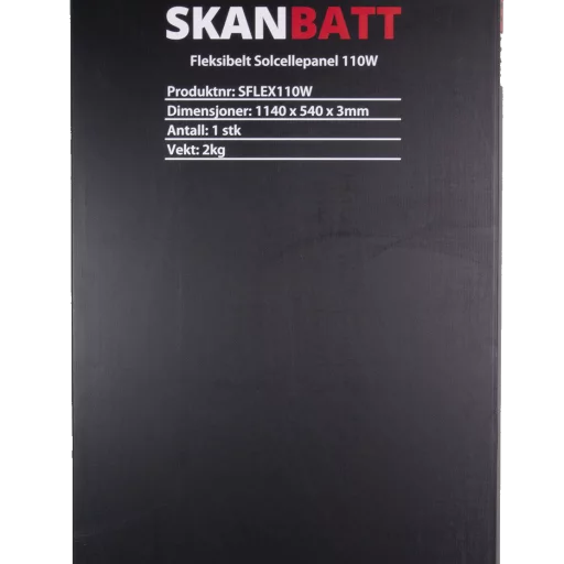 SKANBATT Fleksibelt Solcellepanel 110W - ETFE - 1140x540x3mm