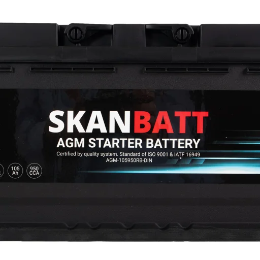 SKANBATT AGM Startbatteri 12V 105AH 950CCA (393x175x190mm) +R