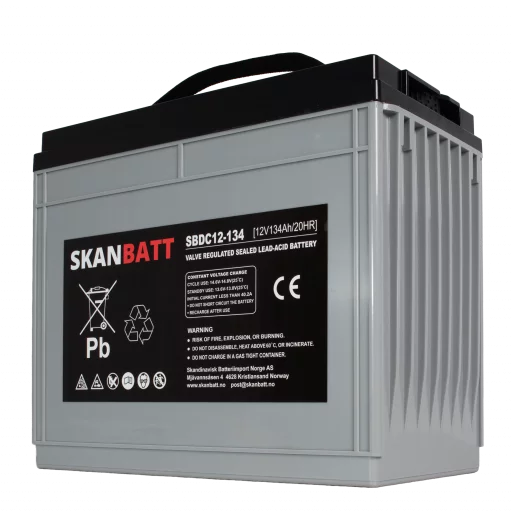 RITAR AGM Deep Cycle Batteri 12V 134AH C10 (340x173x280mm) +venstre