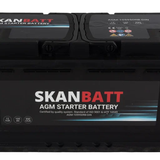 SKANBATT AGM Startbatteri 12V 105AH 950CCA (393x175x190mm) +R
