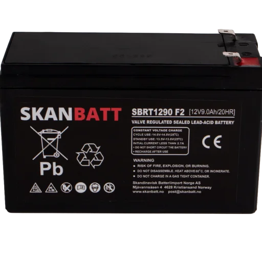 SKANBATT AGM Batteri 12V 9AH (151x65x94mm) F2