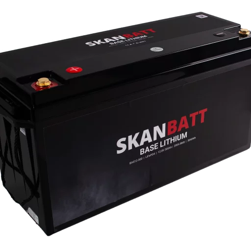 SKANBATT Base Lithium - 12V 300Ah 200A BMS - 483x170x240mm - 3 Års garanti