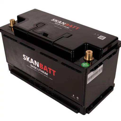 SKANBATT Base Lithium - 12V 100Ah 100A BMS - 355x175x190mm - Bluetooth - Heat - 3 Års garanti - Bobil