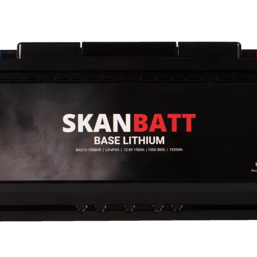 SKANBATT Base Lithium - 12V 150Ah 150A BMS - 355x175x188mm - Bluetooth - Heat - 3 Års garanti - Bobil