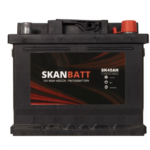 SKANBATT Fritidsbatteri 12V 45AH 400CCA (207x175x175/175mm) +høyre