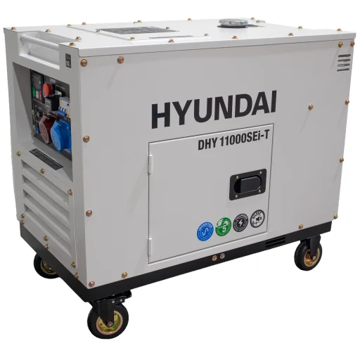 HYUNDAI DHY11000SEi-T Diesel Inverter Strømaggregat 8000W - Elektrisk start - 400V/230V - ATS