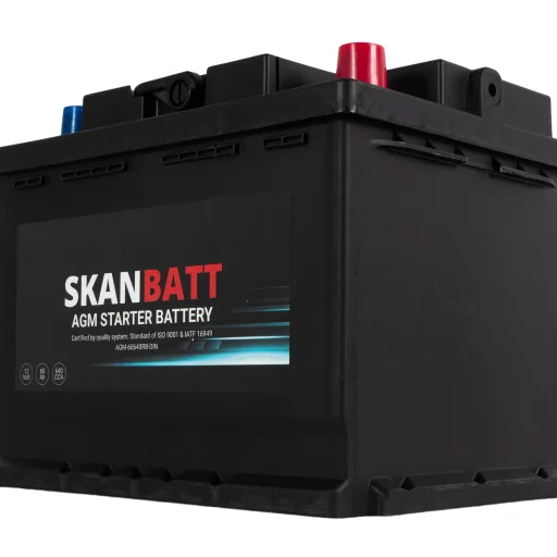 SKANBATT AGM Startbatteri 12V 60AH 640CCA (242x175x190mm) +R