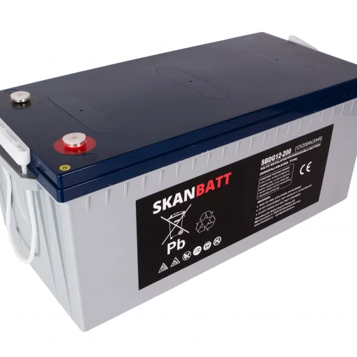 SKANBATT GEL Deep Cycle Batteri 12V 200AH (522x240x223mm) +høyre