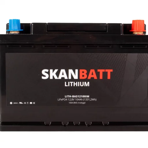 SKANBATT Lithium Batteri 12V 104AH 100A BMS (279x175x190mm) - Small