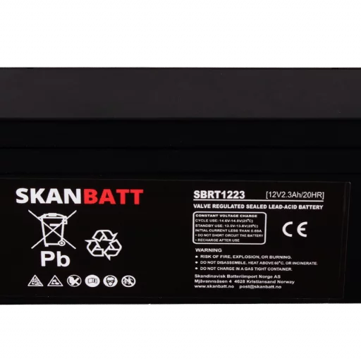 SKANBATT AGM Batteri 12V 2,3AH (178x35x61mm) F1