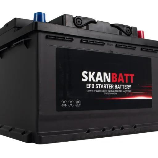 SKANBATT EFB Startbatteri 12V 75AH 760CCA (278x175x190mm) +R
