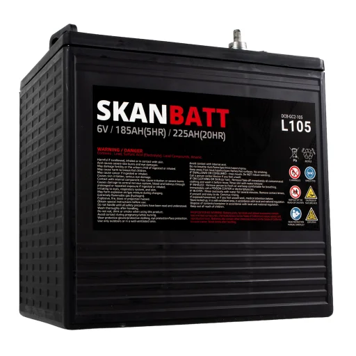 SKANBATT L105 Deep Cycle Batteri 6V 225Ah (264x181x276mm)