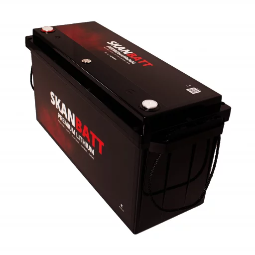 SKANBATT Premium Lithium - 24V 100Ah 100A BMS - 502x186x242mm - Bluetooth - 8 Års garanti