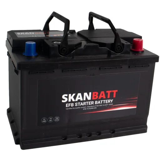 SKANBATT EFB Startbatteri 12V 75AH 760CCA (278x175x190mm) +R