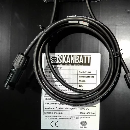 SKANBATT Solcellepanel 335W - All Black - Mono - PERC - 1660x1000x40mm