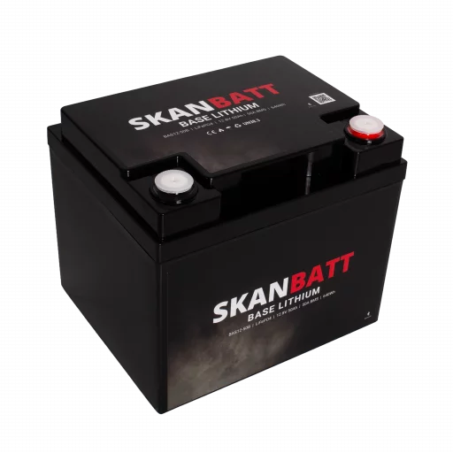 SKANBATT Base Lithium - 12V 50Ah 50A BMS - 198x166x170mm - Bluetooth - 3 Års garanti