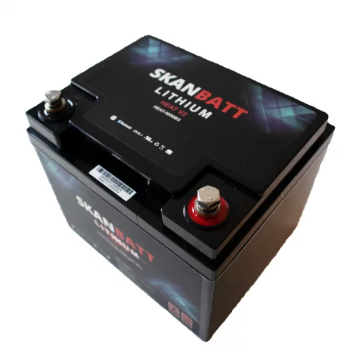 SKANBATT V2 Lithium HEAT Batteri 12V 50Ah 50A BMS (198x166x169mm)
