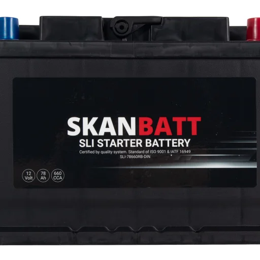SKANBATT SLI Startbatteri 12V 78AH 660CCA (278x175x190mm) +R