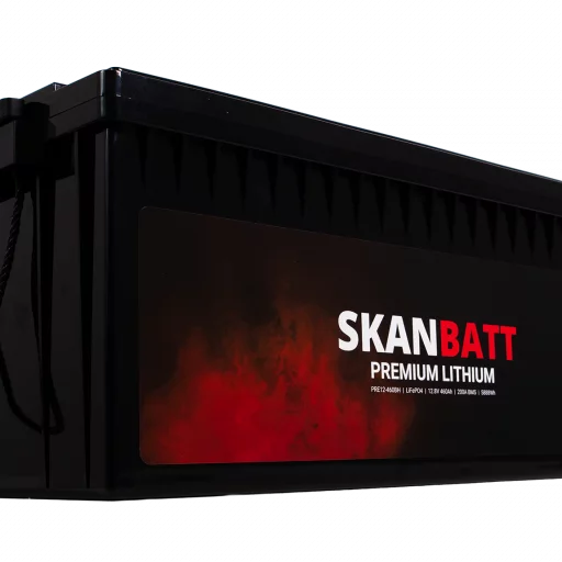 SKANBATT Premium Lithium - 12V 460Ah 200A BMS - 522x218x268mm - Bluetooth - Heat - 8 Års garanti