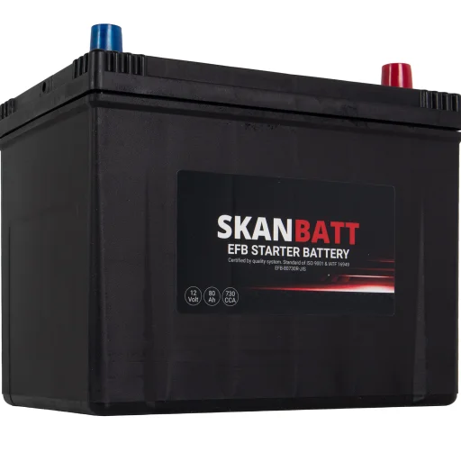 SKANBATT EFB Startbatteri 12V 80AH 730CCA (260x174x225mm) +R