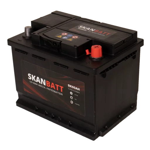 SKANBATT Fritidsbatteri 12V 60AH 480CCA (242x175x190/190mm) +høyre