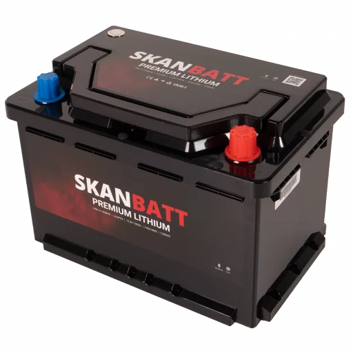 SKANBATT Premium Lithium - 12V 100Ah 100A BMS - 280x178x188mm - Bluetooth - Heat - 8 Års garanti