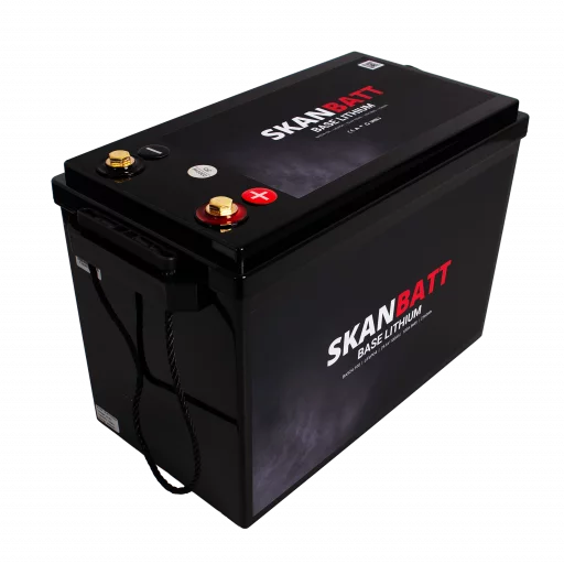 SKANBATT Base Lithium - 24V 100Ah 100A BMS - 345x190x245mm - 3 Års garanti