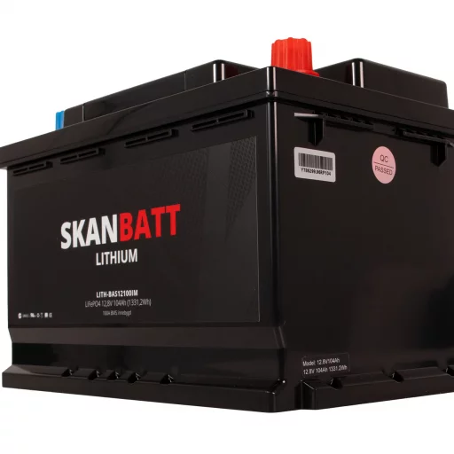 SKANBATT Lithium Batteri 12V 104AH 100A BMS (279x175x190mm) - Small