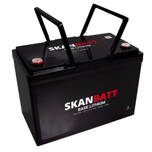 SKANBATT Base Lithium - 12V 100Ah 100A BMS - 307x169x208mm - Bluetooth - 3 Års garanti