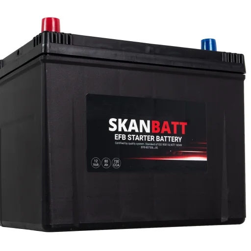 SKANBATT EFB Startbatteri 12V 80AH 730CCA (260x17x225mm) +L