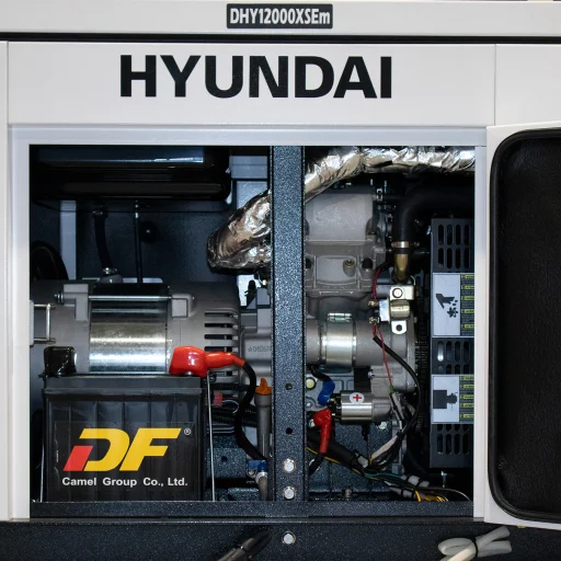 HYUNDAI DHY12000XSEm Strømaggregat 10000W 1-FAS 230V - Elektrisk start - Diesel - Forvarming - ATS - Vannkjølt