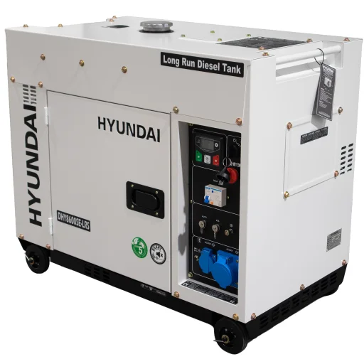 HYUNDAI DHY8600SE Strømaggregat 6300W - Elektrisk start - Diesel - Forvarming - 30L