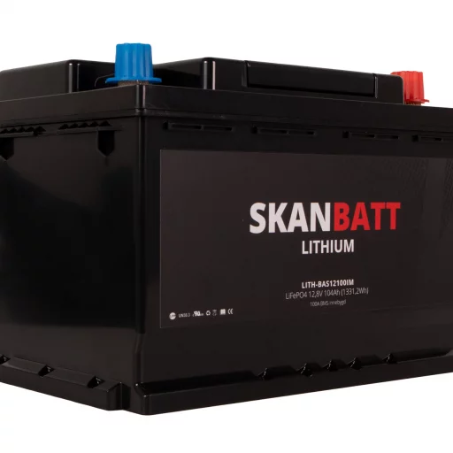 SKANBATT Lithium Batteri 12V 104AH 100A BMS (279x175x190mm) - Small