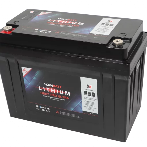 SKANBATT Lithium HEAT PRO 'Ultra' 12V 100AH - CAN Bus - 300A (<3s) - 8 års garanti