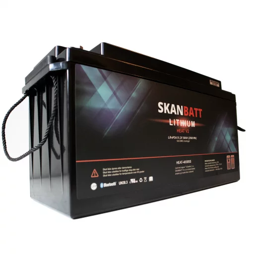 SKANBATT V2 Lithium Batteri 51,2V 50Ah 50A BMS - HEAT - Bluetooth (483x170x240mm)