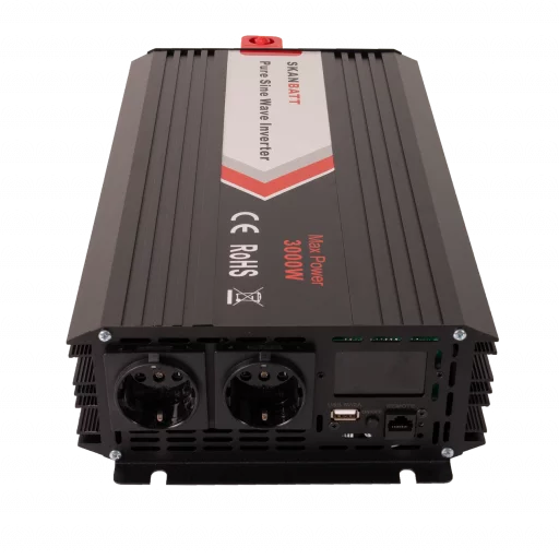 SKANBATT Inverter 24V 3000W (6000W) Ren Sinus m/Trådløs Fjernkontroll