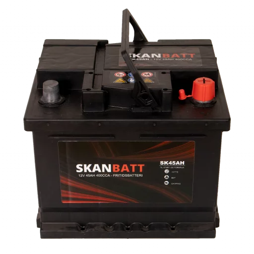 SKANBATT Fritidsbatteri 12V 45AH 400CCA (207x175x175/175mm) +høyre